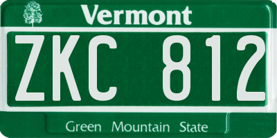 VT license plate ZKC812