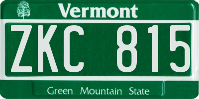VT license plate ZKC815