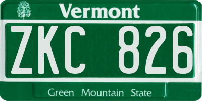 VT license plate ZKC826