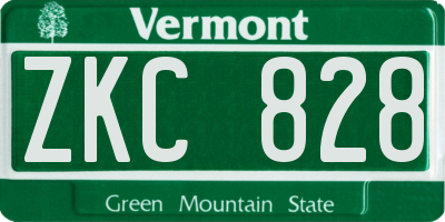 VT license plate ZKC828
