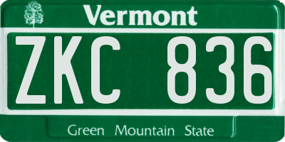 VT license plate ZKC836