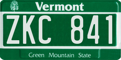 VT license plate ZKC841