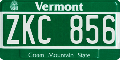 VT license plate ZKC856