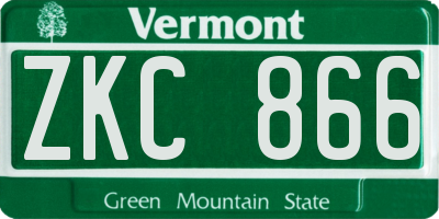VT license plate ZKC866