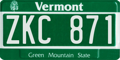 VT license plate ZKC871