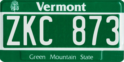 VT license plate ZKC873
