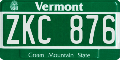 VT license plate ZKC876