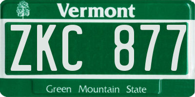 VT license plate ZKC877