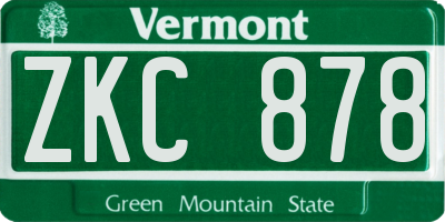 VT license plate ZKC878