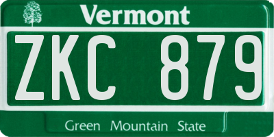 VT license plate ZKC879