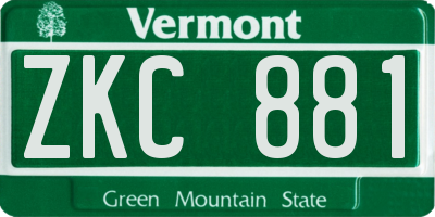 VT license plate ZKC881