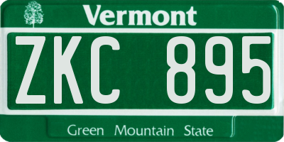 VT license plate ZKC895