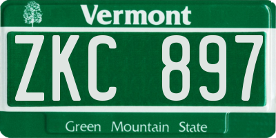 VT license plate ZKC897