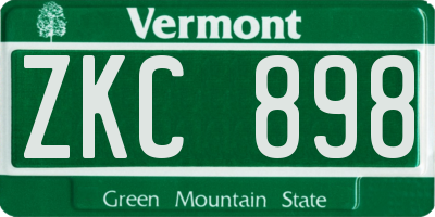 VT license plate ZKC898