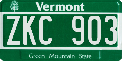 VT license plate ZKC903