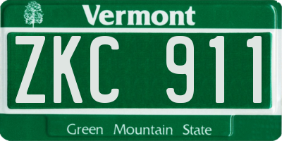 VT license plate ZKC911