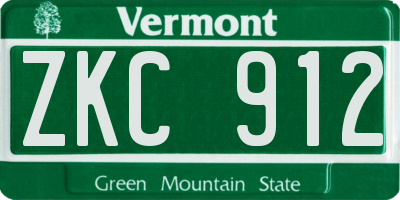 VT license plate ZKC912