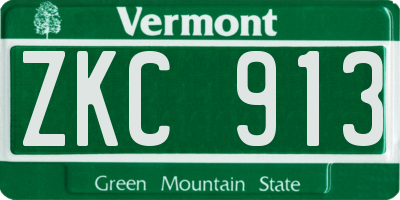 VT license plate ZKC913