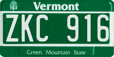 VT license plate ZKC916