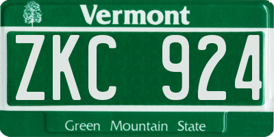 VT license plate ZKC924