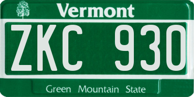 VT license plate ZKC930