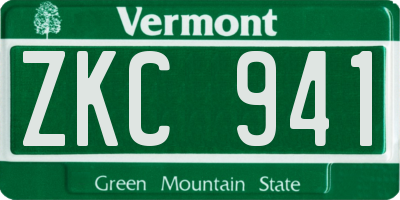 VT license plate ZKC941