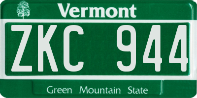 VT license plate ZKC944