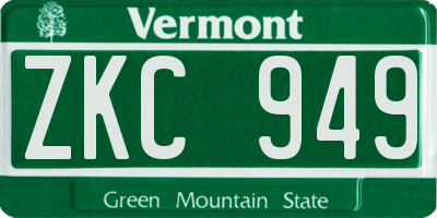 VT license plate ZKC949