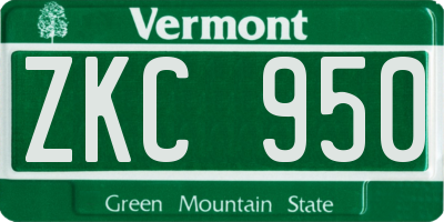 VT license plate ZKC950