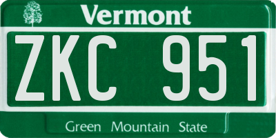 VT license plate ZKC951