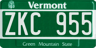 VT license plate ZKC955