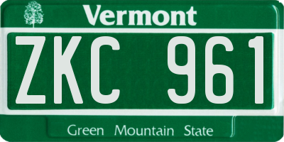 VT license plate ZKC961