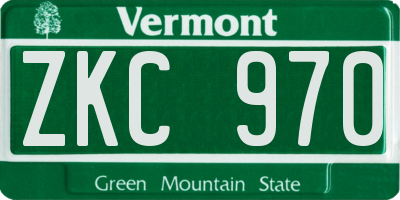 VT license plate ZKC970