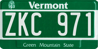 VT license plate ZKC971