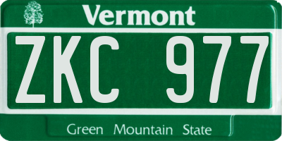 VT license plate ZKC977