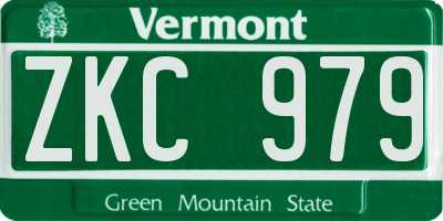 VT license plate ZKC979