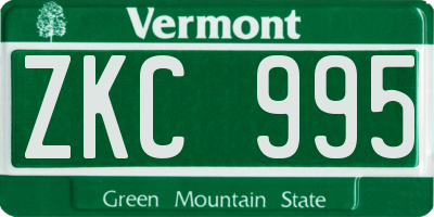 VT license plate ZKC995
