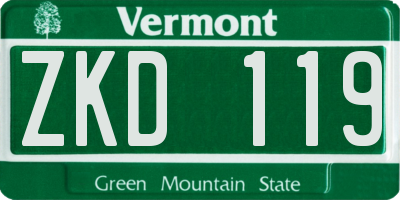 VT license plate ZKD119