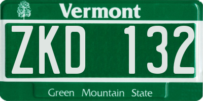 VT license plate ZKD132
