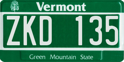 VT license plate ZKD135