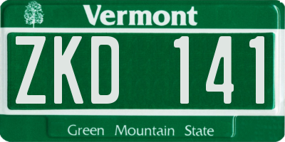 VT license plate ZKD141