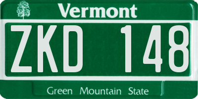 VT license plate ZKD148