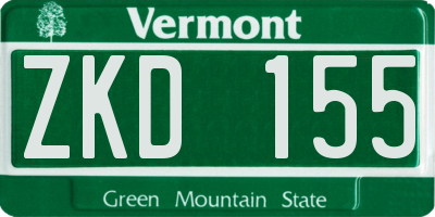 VT license plate ZKD155