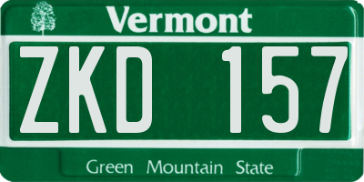VT license plate ZKD157