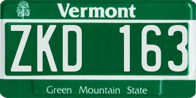 VT license plate ZKD163