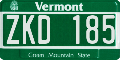 VT license plate ZKD185