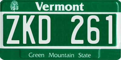 VT license plate ZKD261