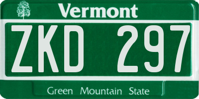 VT license plate ZKD297