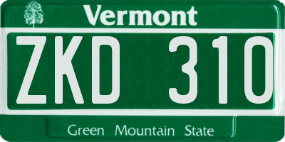 VT license plate ZKD310