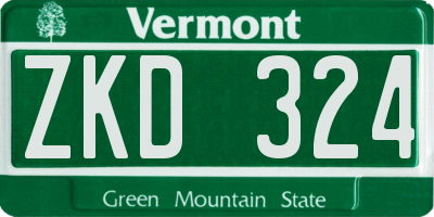 VT license plate ZKD324